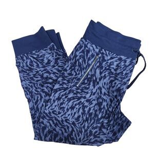 Athleta Trekkie North Blue Patterned Cropped Joggers. Sz. 8